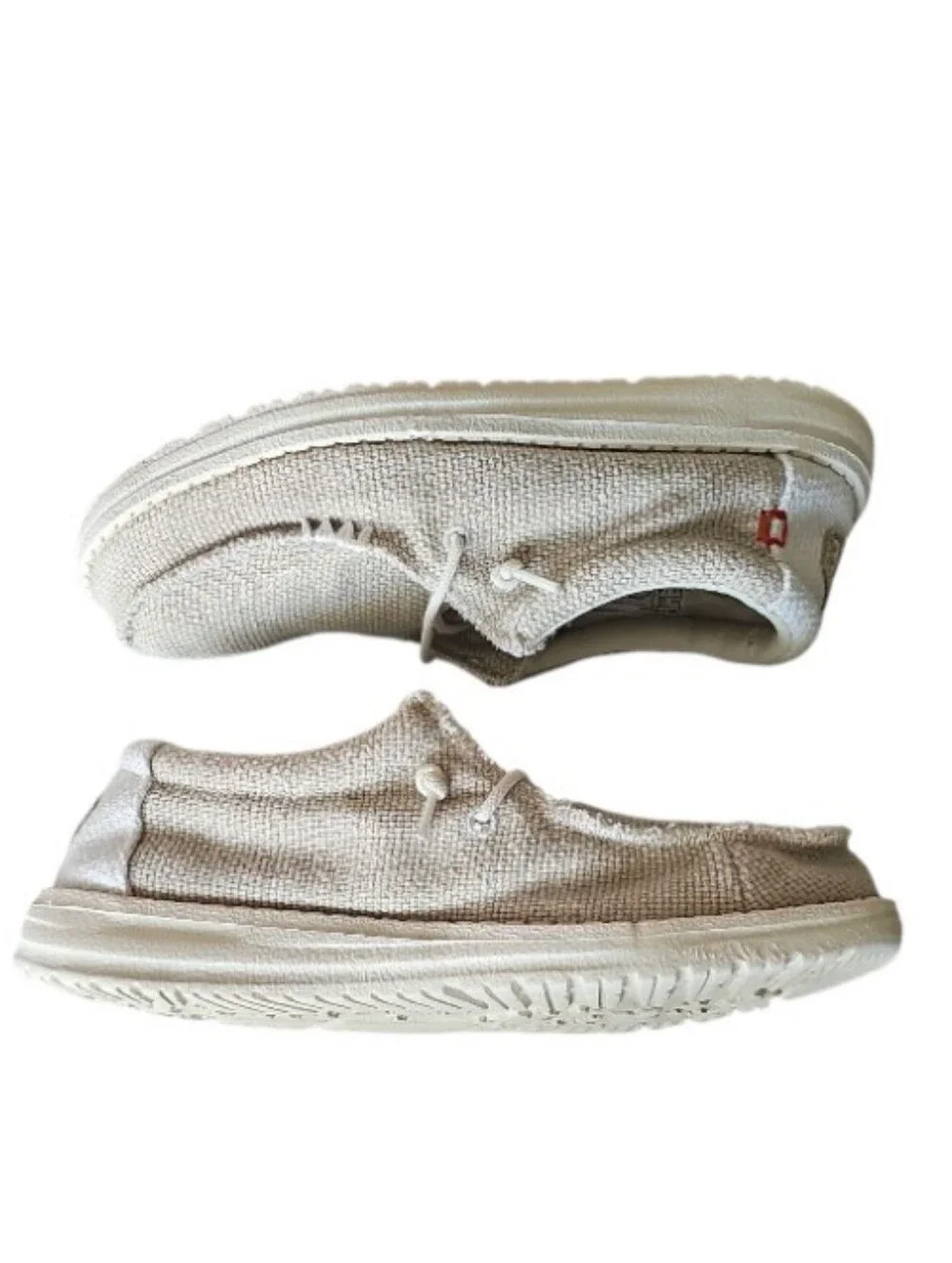 Hey Dude Wally Braided Youth Size 5 Off White Slip On Casual Comfort Shoes
